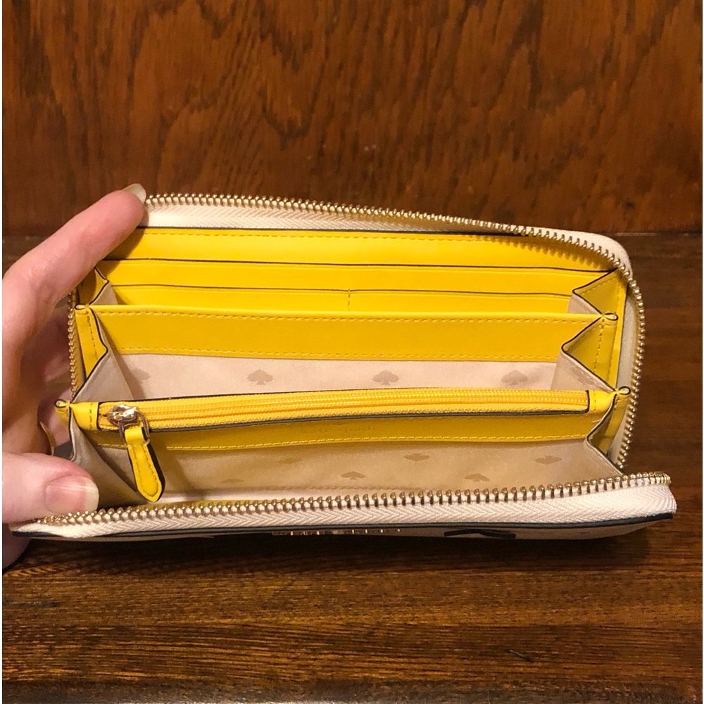 *NWT-Kate Spade-Honey Bee π Straw/Leather Tote, Lg Wallet & Card Holder-807: - Picture 12 of 16